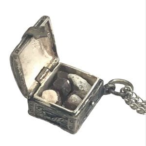 Stamped 925 Silver Treasure Chest Necklace